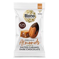Biona Biona Organic Dark Choc Salted Caramel Roasted Almonds 30g