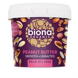 Biona Biona Organic Peanut Butter Smooth Unsalted 1KG