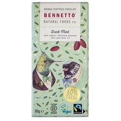 Bennetto Organic Chocolate Bar Dark Mint 80g