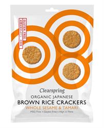 Clearspring Organic Rice Crackers - Whole Sesame 40g