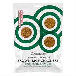 Clearspring Organic Japanese Brown Rice Crackers - Green Nori & Tamari 40g