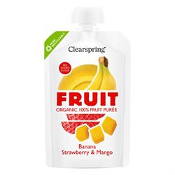 Clearspring Organic FRUIT 100% Fruit Puree - Banana Strawberry & Mango 100g