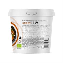 Clearspring Organic Japanese Barley Miso - Tub (unpasteurised) 1Kg