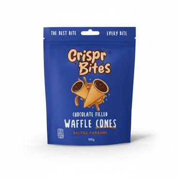 Crispr Bites Crispr Bites Salted Caramel Chocolate-Filled Mini Cones 100g
