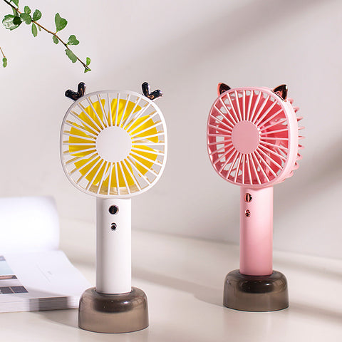 Cute Handheld Mini Fan Desktop Small Fan USB Charging Easy To Carry Fan Mute Small Fan