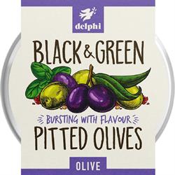 Delphi Black & Green Pitted Olives 160g