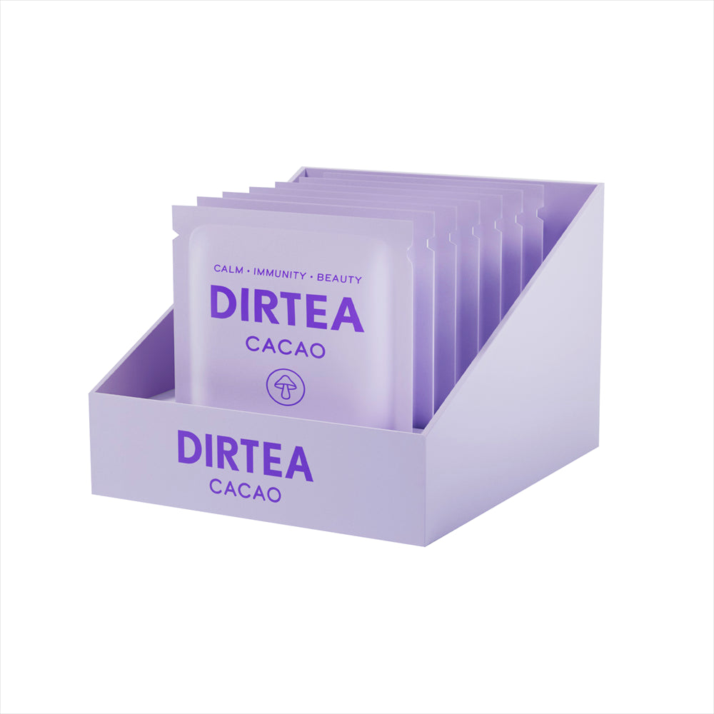 Dirtea Mushroom Cacao. 1 single sachet serving.