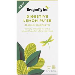 Dragonfly Tea Digestive Lemon Pu'er Organic Fermented Tea 20 bag