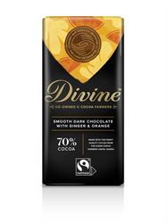 Divine Chocolate Dark Chocolate with Ginger & Orange 100g