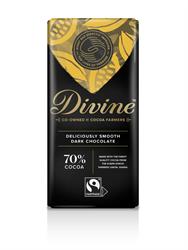 Divine Chocolate Vegan Fairtrade 70% Dark Chocolate 90g