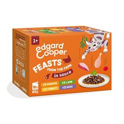 Edgard and Cooper Cat Food Pouches Feasts from the Farm Selection in Gravy