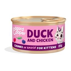 Edgard and Cooper Cat Wet Food - Kitten Chunks - Duck & Chicken 85g