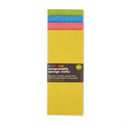 Ecoliving Compostable Sponge Cloths Rainbow - 4 pack