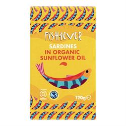 Fish4Ever Fish4Ever Whole Sardines in Organic Sunflower Oil 120g