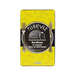 Fish4Ever Whole Sardines in Organic Olive Oil and Lemon 120g