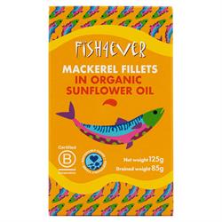 Fish4Ever Fish4Ever Mackerel Fillet in Organic Sunflower Oil 125g