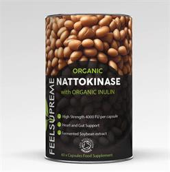 Feel Supreme Organic Nattokinase with Inulin Supplement 60 capsules