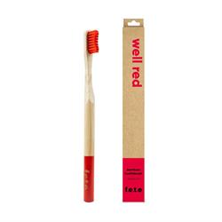From Earth to Earth Bamboo Toothbrush "Well Red" - Red Medium 1 Unit