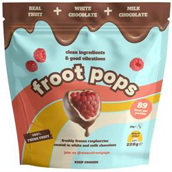 Froot Pops Froot Pops Frozen Raspberries in White & Milk Chocolate 220