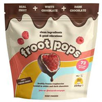 Froot Pops Froot Pops Frozen Raspberries in White & Dark Chocolate 220g