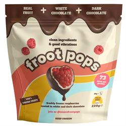 Froot Pops Froot Pops Frozen Raspberries in White & Dark Chocolate 220g