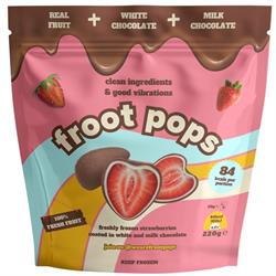 Froot Pops Froot Pops Frozen Strawberries in White & Milk Chocolate 220g
