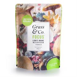 Grass and Co FOCUS Mushrooms Powder with Ginseng + Omega 3. 100g