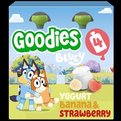 Goodies Goodies Bluey Kids Yoghurt Banana & Strawberry Pouch 4x100g