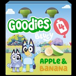 Goodies Goodies Bluey Kids Apple & Banana Fruit Pouches M/P 4x100g