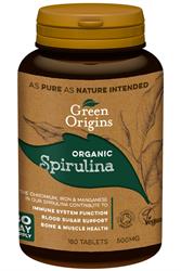 Green Origins Organic Spirulina 500mg 180 Tablets