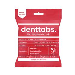 Georganics Denttabs Toothtablets Strawberry - 125 Pieces - with fluoride