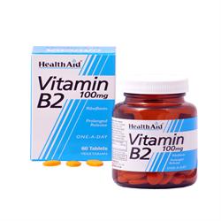 HealthAid Vitamin B2 (Riboflavin) 100mg - Prolonged Release - 60 Tablets