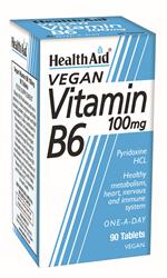 HealthAid Vitamin B6 (Pyridoxine HCl) 100mg Tablets  90's