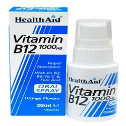 HealthAid Vitamin B12 (Cyanocobalamin) 1000ug Spray 20ml