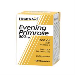 HealthAid Evening Primrose Oil 500mg + Vitamin E Capsules 120's