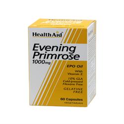 HealthAid Evening Primrose Oil 1000mg + Vitamin E Capsules 60's