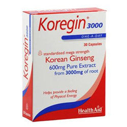 HealthAid Koregin 3000 (Korean Ginseng 3000mg) Blister - 30 Capsules