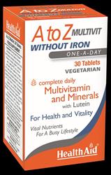 HealthAid A to Z Multivit No Iron & Iodine