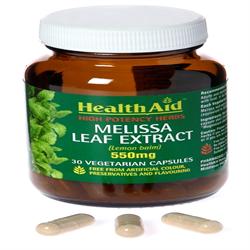 HealthAid Melissa Leaf (Lemon Balm) 550mg Equivalent Vegicaps 30's