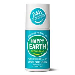 Happy Earth Happy Earth Natural Deodorant Roll-On Cedar Lime 75ml