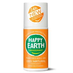 Happy Earth Happy Earth Natural Deodorant Roll-on Rose Petitgrain 75ml
