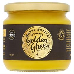 Happy Butter Artisan Organic UK Golden Turmeric Ghee 300g Jar