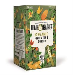 Heath And Heather Organic Green Tea & Ginger 20 bags