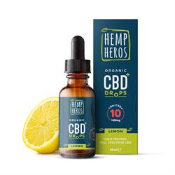 Hemp Heros Organic cold pressed CBD+ 1000mg lemon flavour - 30ml bottle
