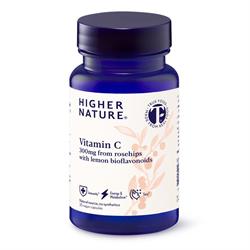 Higher Nature Vitamin C 300mg rosehips with lemon bioflavonoids. 30 capsules