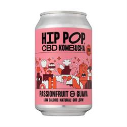 Hip Pop CBD Kombucha Passionfruit & Guava 330 ml (case of 12 cans)