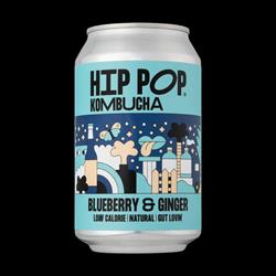 Hip Pop Hip Pop Kombucha Blueberry & Ginger 330 ml (case of 12 cans)