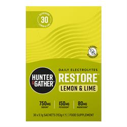 Hunter and Gather Restore Electrolyte Lemon & Lime 30 x 5.1g per pack