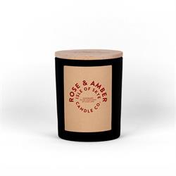 Isle of Skye Rose & Amber Black Natural Soy Wax Candle 9.5cm x 8cm x 8cm