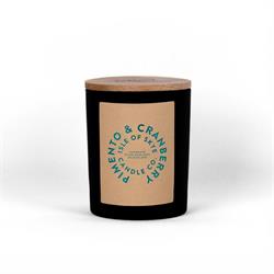 Isle of Skye Pimento & Cranberry Black Natural Wax Candle 9.5cm x 8cm x 8cm